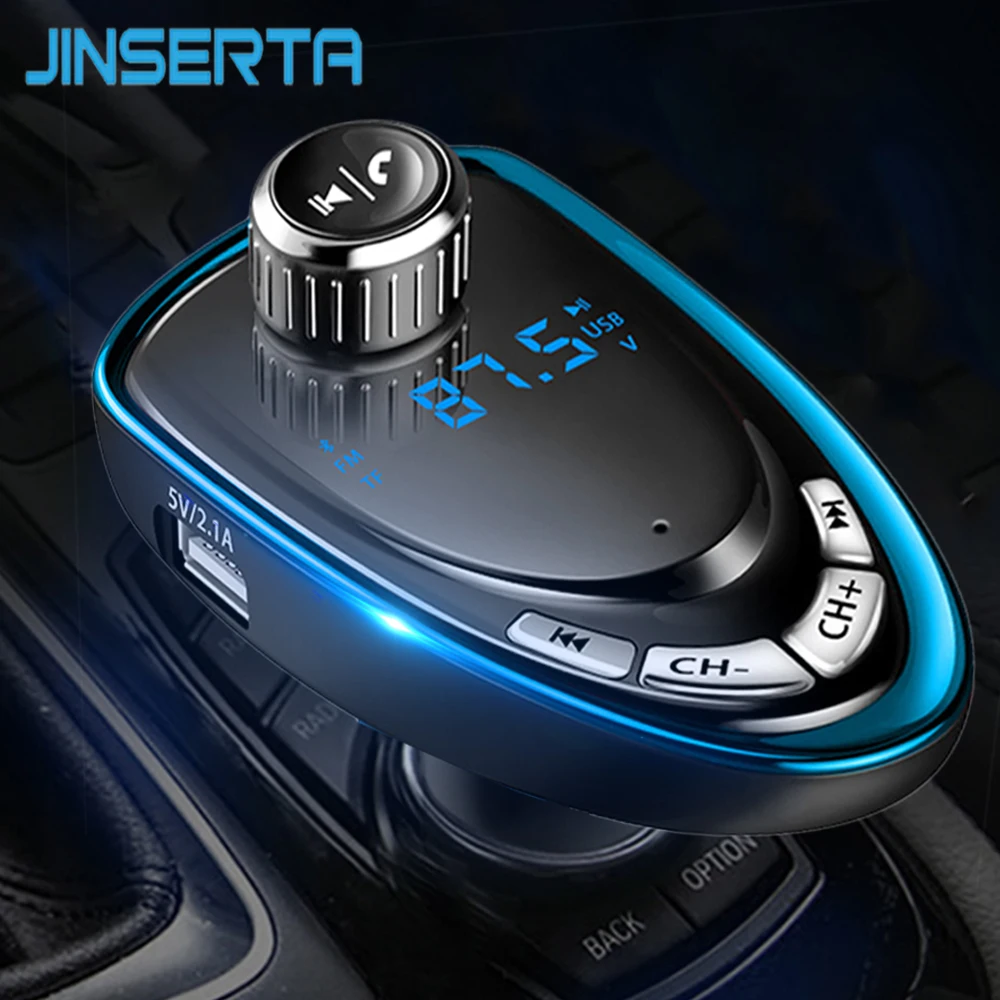 JINSERTA Bluetooth Автомобильный mp3 плеер беспроводной fm-передатчик модулятор радио адаптер USB зарядное устройство AUX TF USB диск ридер