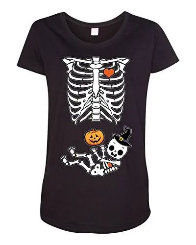 Новинка 2018 летние хлопковые Женские топы с принтом Детский костюм скелета для