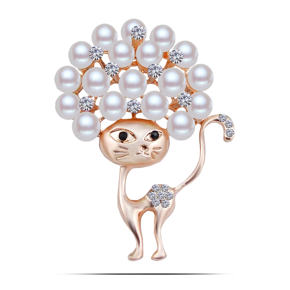 Zhen томоми пирсинг озорной милый Кот Имитация-жемчужина кристалл шарф пряжки