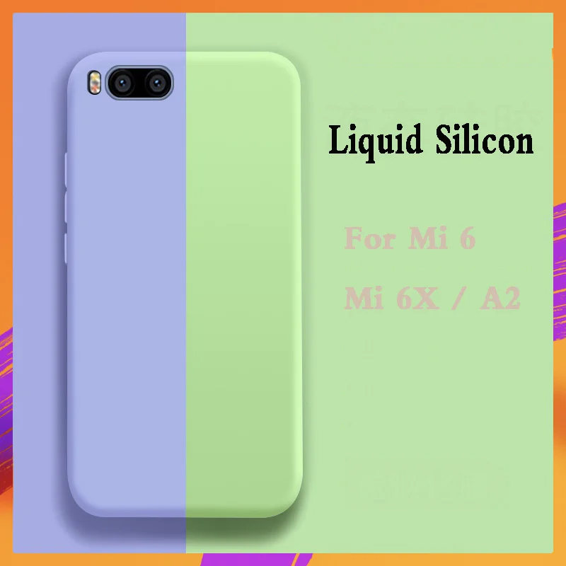 Чехол для xiaomi mi 6X мягкий жидкий силикон задняя крышка телефона A2 однотонный чехол