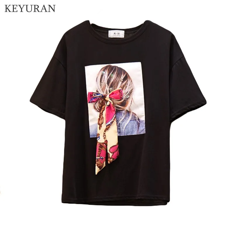 2019 модная летняя футболка женская с принтом персонажа Свободная Повседневная