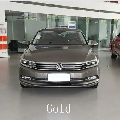 Gold 1 ABS яркий черный Передний бампер передний спойлер для Passat B8 автомобильный Стайлинг Европейская версия - Цвет: Gold 1