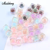 acrylic square hairdress beads in beads for jewelry making uv color single hole bead hair ornament accessory handmade materials