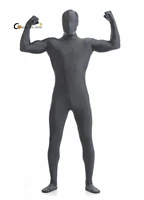 custom free shipping adult full body spandex lycra zentai suit sliver black tight suits pure color halloween party unitard