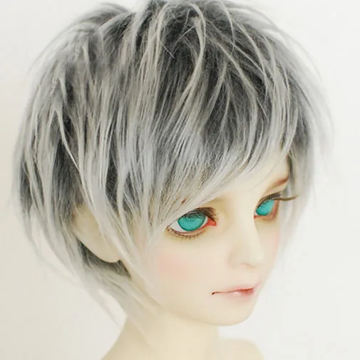 BJD парик из плюша короткий белый и черный для 1/4 1/3 17 &quot24&quot высокий MSD SD DK DZ AOD DD
