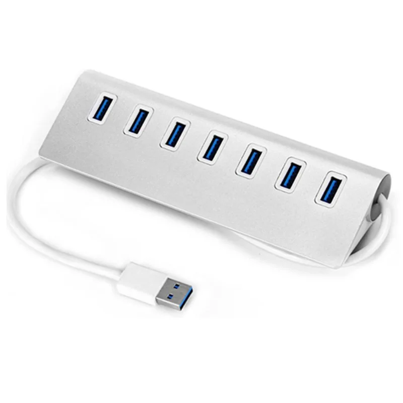 Usb концентратор 3 0 7 портовый портативный алюминиевый для зарядки и передачи