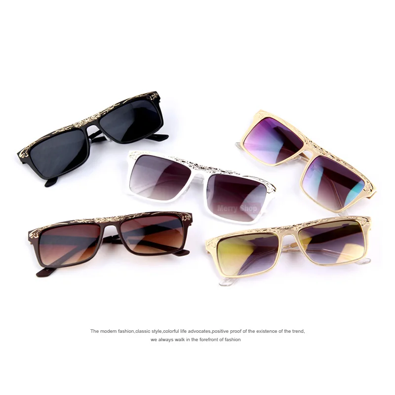 Merry's Для мужчин Элитный бренд из металла Скульптура текстура Солнцезащитные