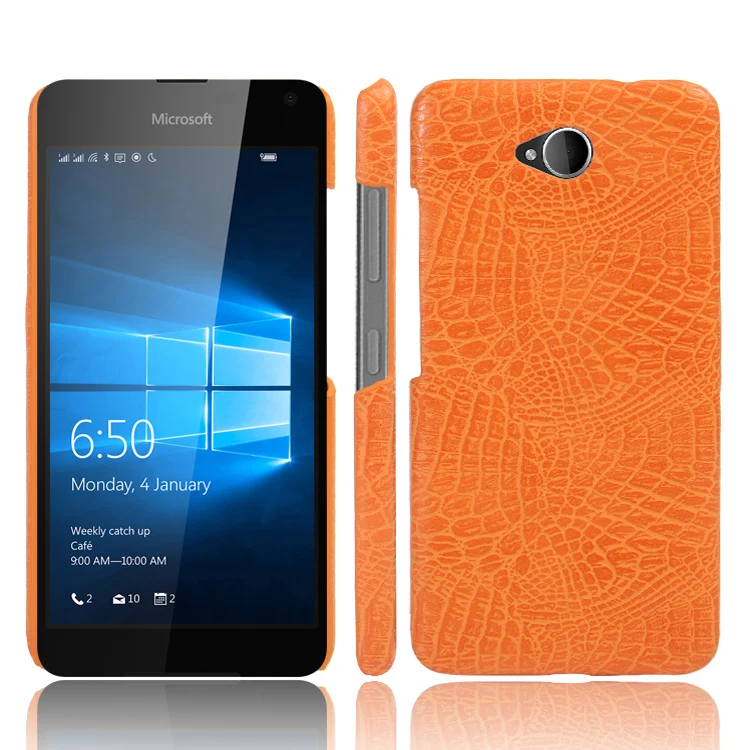 Крокодил кожаный чехол для NoKia Lumia 650 Роскошь кожи СПП ударопрочный жесткий корпус