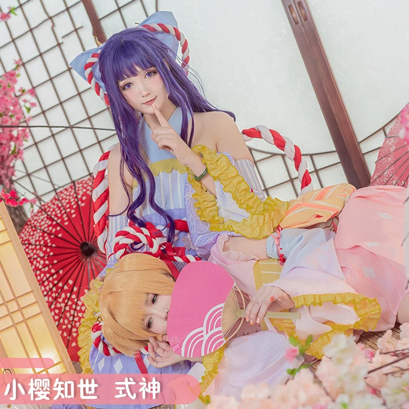 Аниме! Кимоно для довец карт Сакура Kinomoto daiduji Tomoyo милое романтическое элегантное