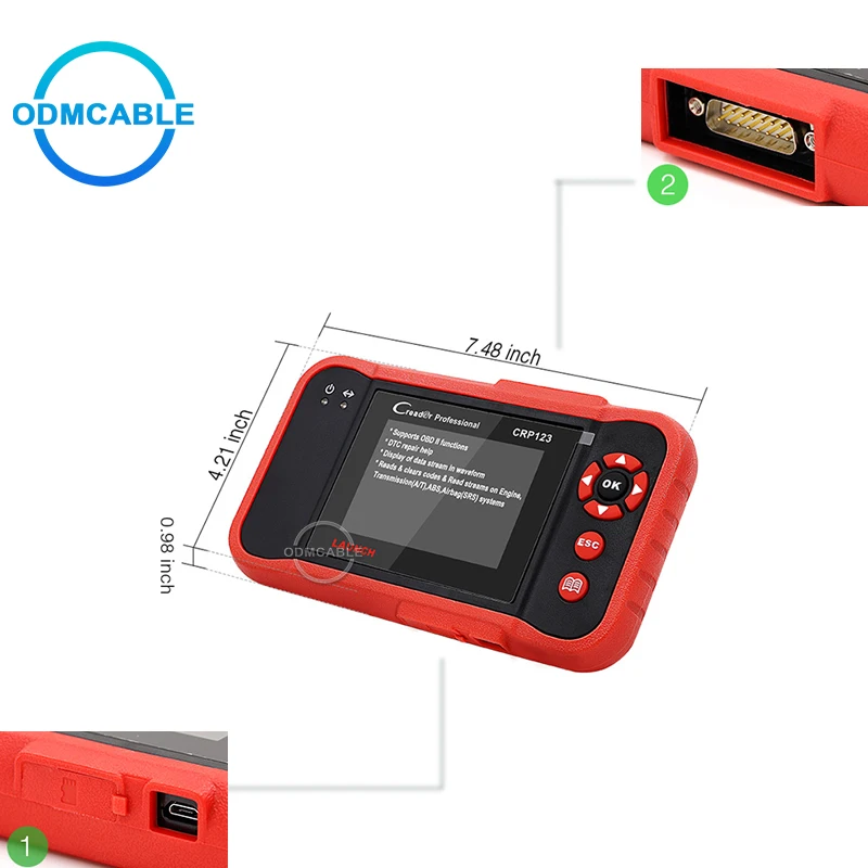 

Auto Diagnostic Tool OBDII scanner creader Launch X431 CRP123 obd2 code reader Scanner test Engine/ABS/SRS/AT X-431 CRP 123E