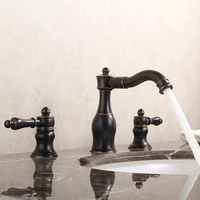best quality three hole oil rubbed bronze bathroom sink faucets wide spread bathroom faucettwo handle brass bathroom faucets