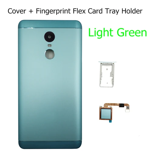 Light Green Set 3 Для Xiaomi Redmi Note 4 Global батарея задняя крышка задняя дверь корпус лоток для карт держатель отпечатков пальцев гибкий кабель Note4X - Цвет: Light Green Set 3