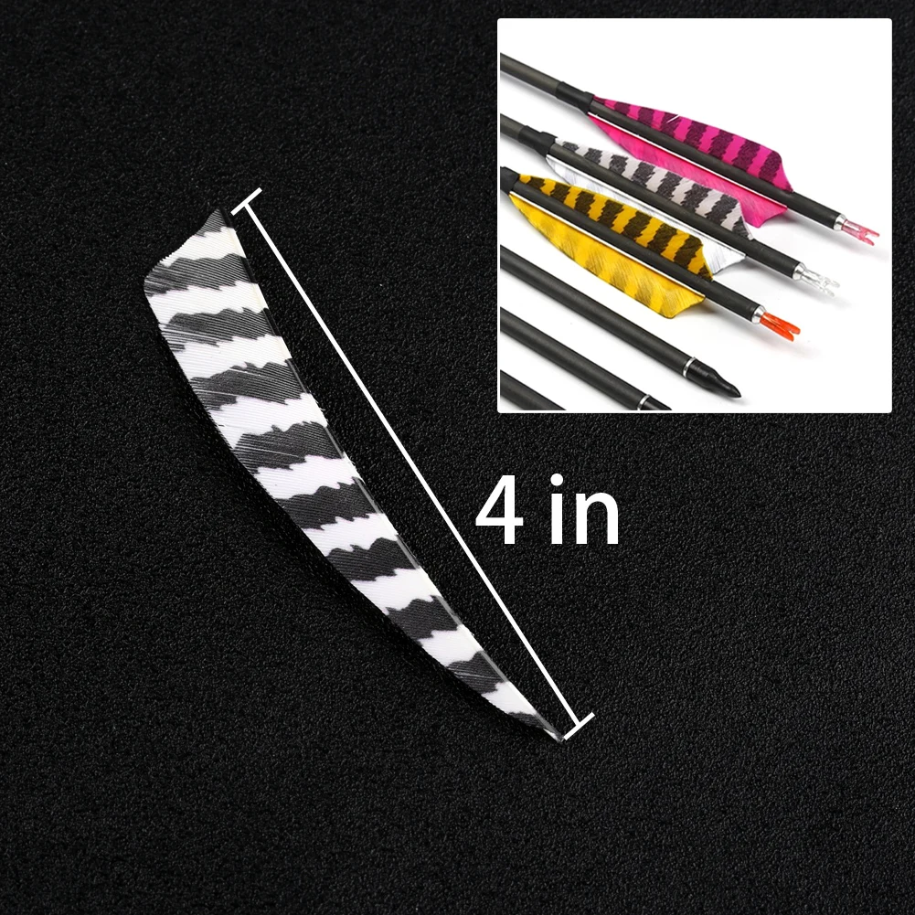 50 шт. белая полоса ручной 4 &quotщит индейки перо стрелки Fletching стрельба из лука