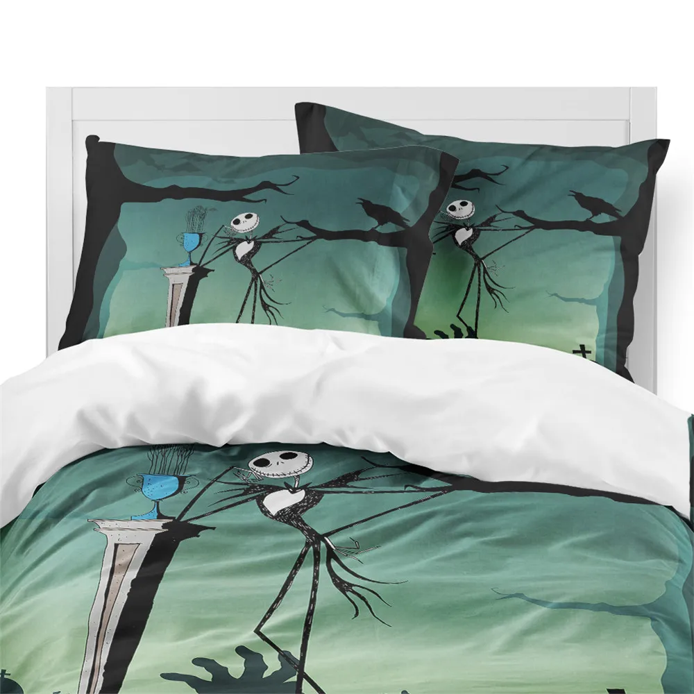 

Horrible Zombie Bedding Set Halloween Skeleton Duvet Cover Set 3D Cartoon Twin Full King Queen Bedding Cover D30