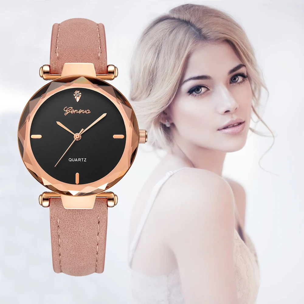 Новые женские часы 2018 Relogio Feminino модные кожаные Наручные со стразами Mujer Bayan Kol Saati