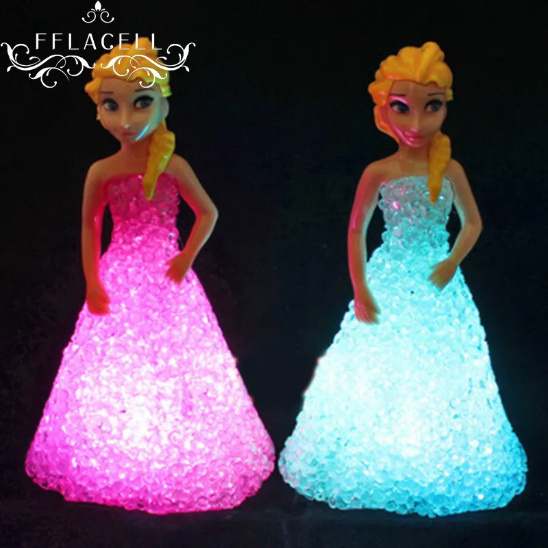 FFLACELL Детская кукла игрушки для девочек Анна Эльза Снежная королева лед 7 LED