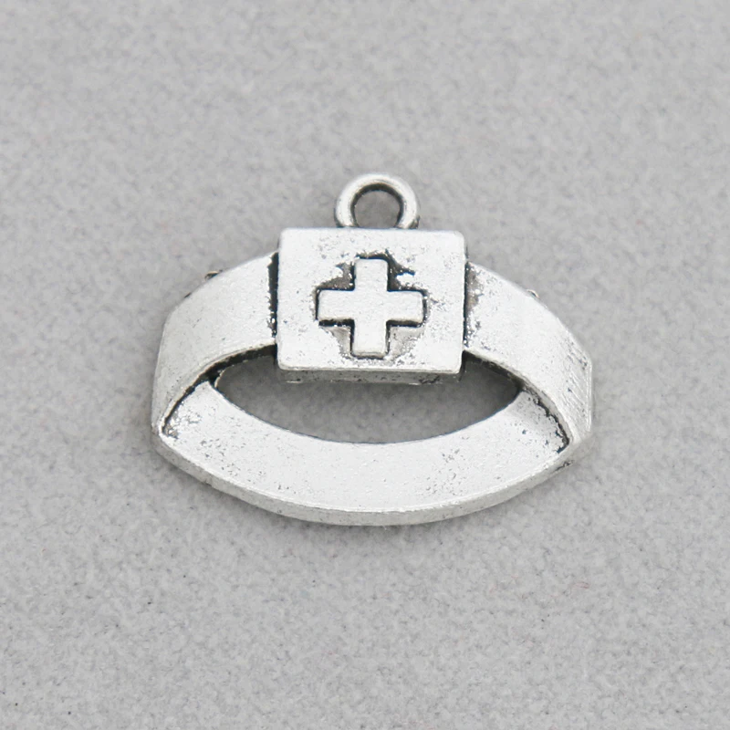 

RAINXTAR Модные Винтажные Подвески в виде Креста кольцо Форма сплав медицинская шапочка медсестры Подвески 16*20 мм 20 штук AAC1280