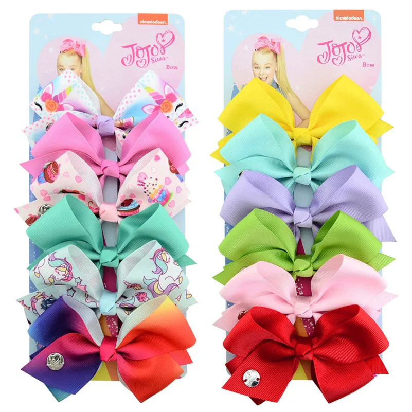 6 шт./компл. 5 дюймов аксессуары для волос девочек Русалочка пончик с принтом банты