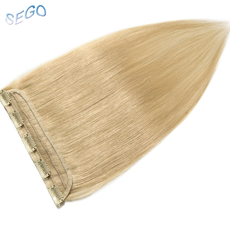 SEGO "-24" 40 г-60 г прямые человеческие волосы для наращивания на заколках чистый и фортепианный цвет волосы на заколках человеческие волосы для наращивания 1 p/w 5 клипов
