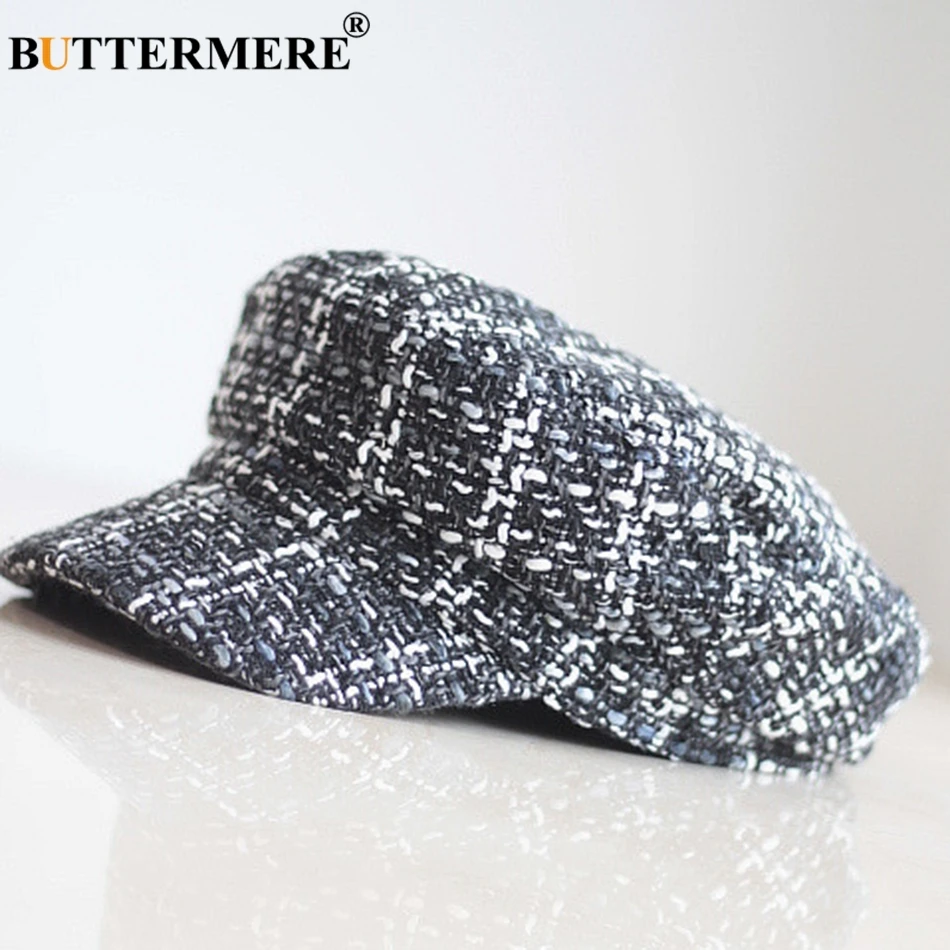 BUTTERMERE красная Кепка s Newsboy винтажная плоская кепка береты Женская клетчатая Повседневная шапка художника Женские клетчатые осенне-зимние художественные шапки