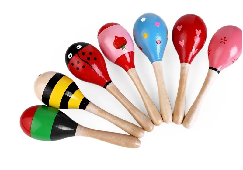1 шт. красочные деревянные maracas Детские Дети Раннее Образование музыкальный инструмент Погремушка шейкер вечерние детские подарки игрушки Вечерние