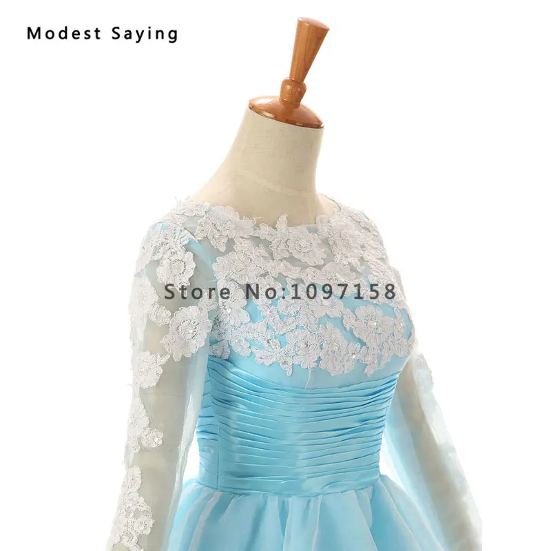 Элегантные светло-голубые и цвета слоновой кости кружевные мини-коктейльные