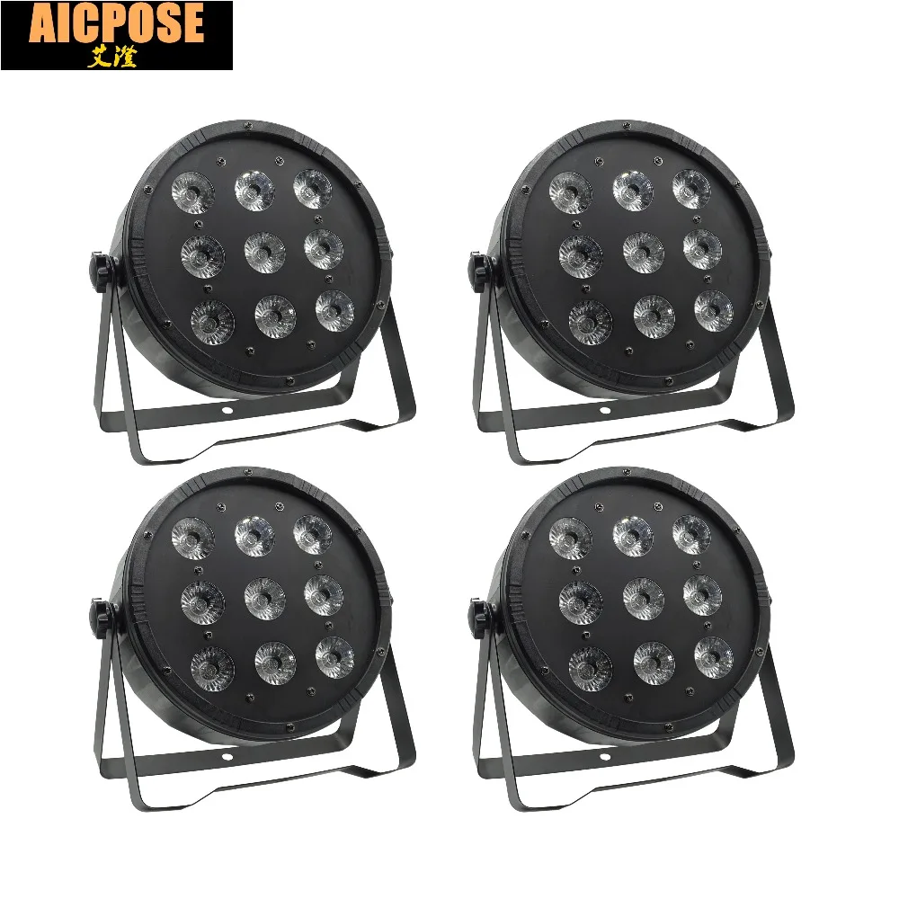 Плоские светодиодные прожекторы Par 4 шт./лот 9x12 Вт 9*12 RGBW в 1 PAR DMX512 контрольные