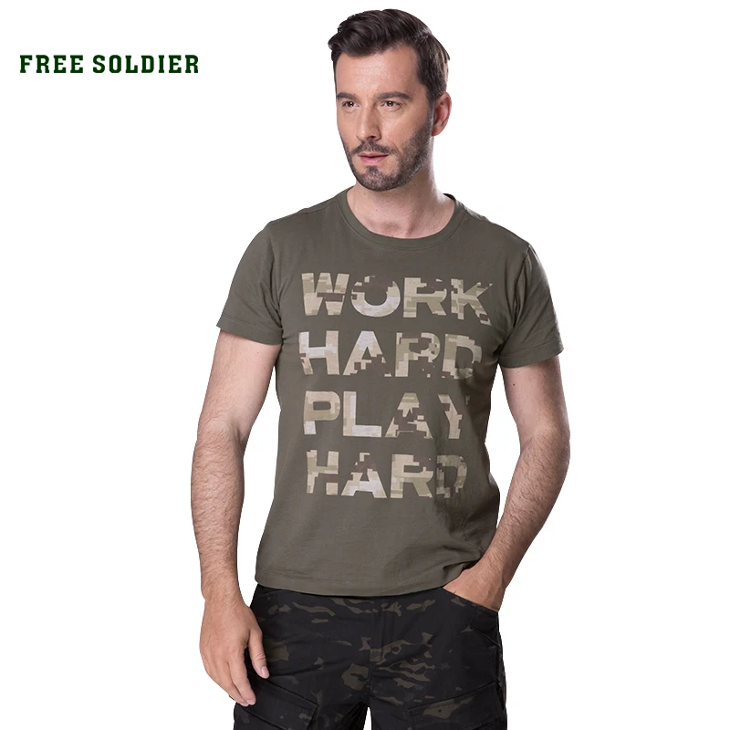 FREE SOLDIER outdoor camping tactical military men's t shirt quick dry short breathable and wear resistant T shirt|Футболки для