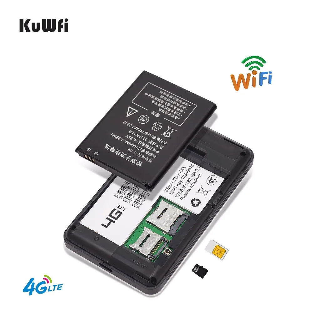 Беспроводной роутер KuWFi 4G разблокированный 3G/4G FDD/TDD Wifi мобильный Hotsport переносной