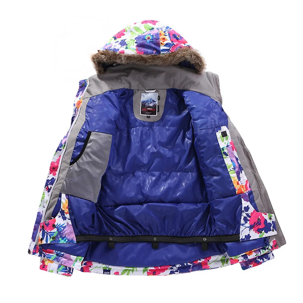 GSOU зимняя брендовая лыжная куртка лыжный костюм Женская водонепроницаемая для