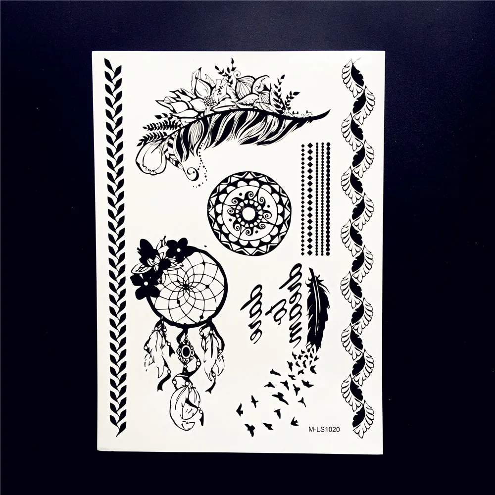 1 шт. Модная водостойкая татуировка с имитацией цветка подвеска белыми чернилами