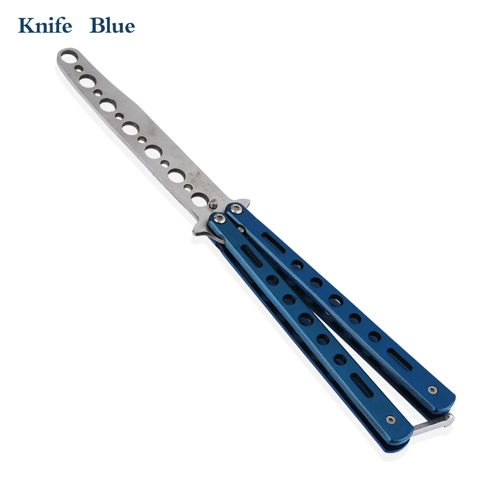 Knife Blue 1 шт. складной нож-бабочка из нержавеющей стали стильные расчески Потрясающие ножницы для волос тренировочные Инструменты для укладки волос - Цвет: Knife Blue