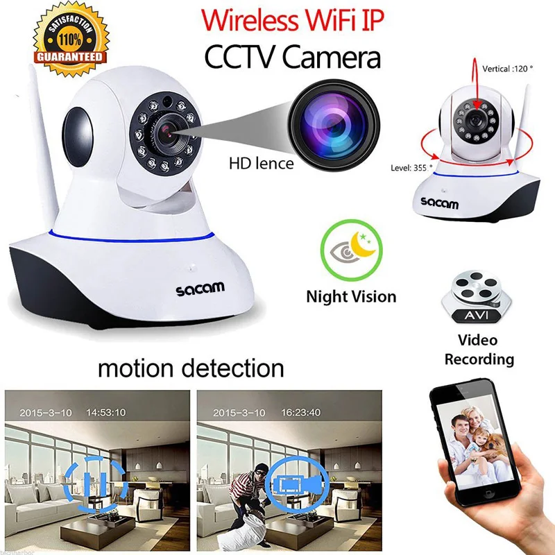 2017 камера Onvif cctv HD 720P Беспроводная ip видеонаблюдения Wi Fi инфракрасная ИК