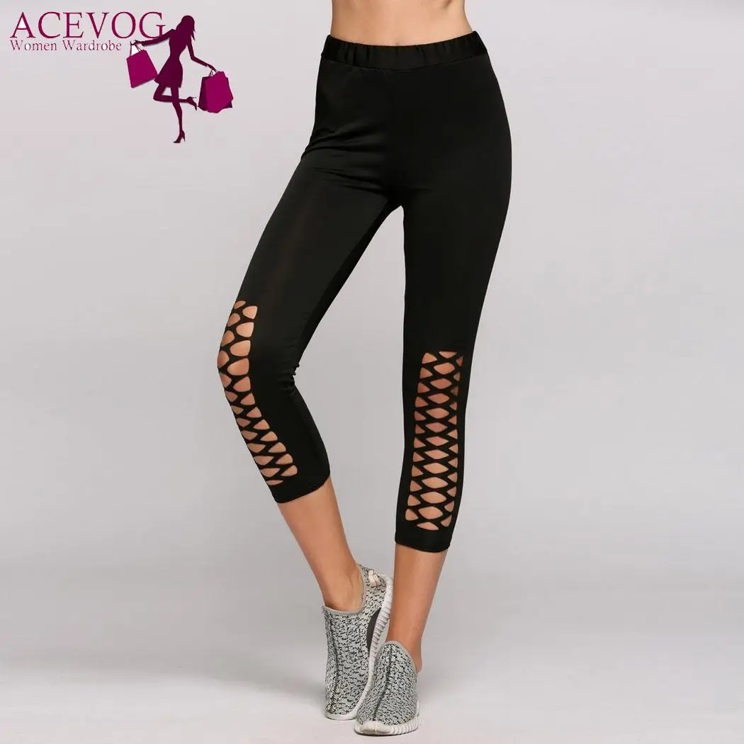 Высокая ушко сплошной талии Тонкий эластичные штаны для Фитнес | Женская одежда