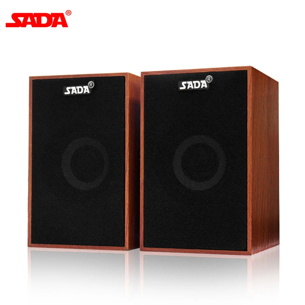 USB проводные деревянные комбинированные колонки SADA динамики для компьютера