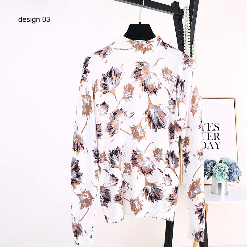 design 03 Супер мягкий джемпер, осень, мультяшный свитер, Женский пуловер, Базовая Трикотажная одежда, воротник-стойка, высокая эластичность, B-059 - Цвет: design 03