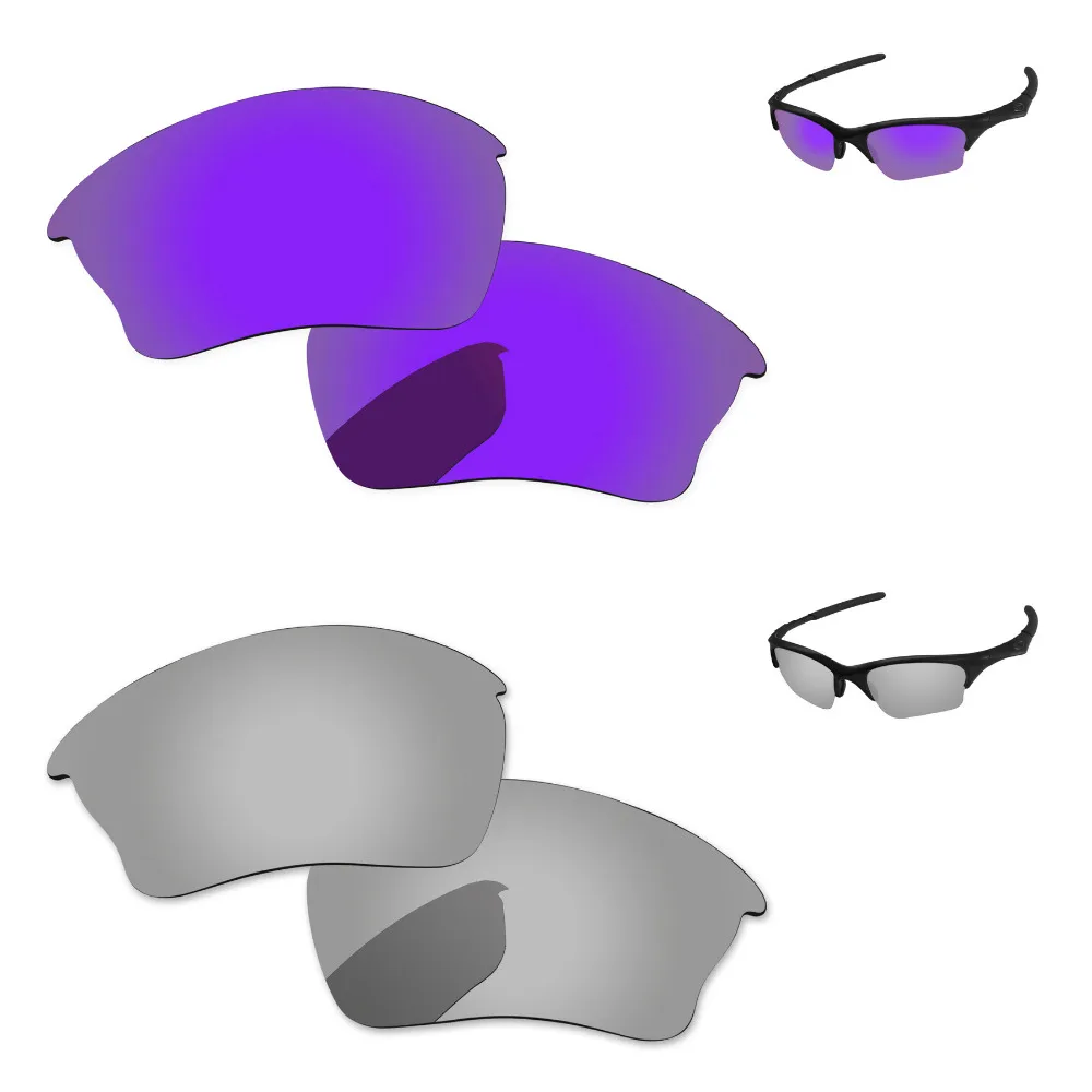 Серебристые и фиолетовые 2 пары зеркальные поляризованные Сменные линзы для
