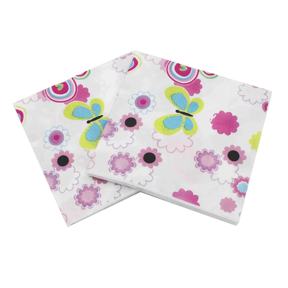 20pcs Disposable Paper Napkin Tissue Birthday Party Decoration Pirate Butterfly Football Baby Shower | Tableware