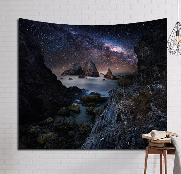 CAMMITEVER Звездный черный горой красивые ночные сцены военно морской флот гобелен с