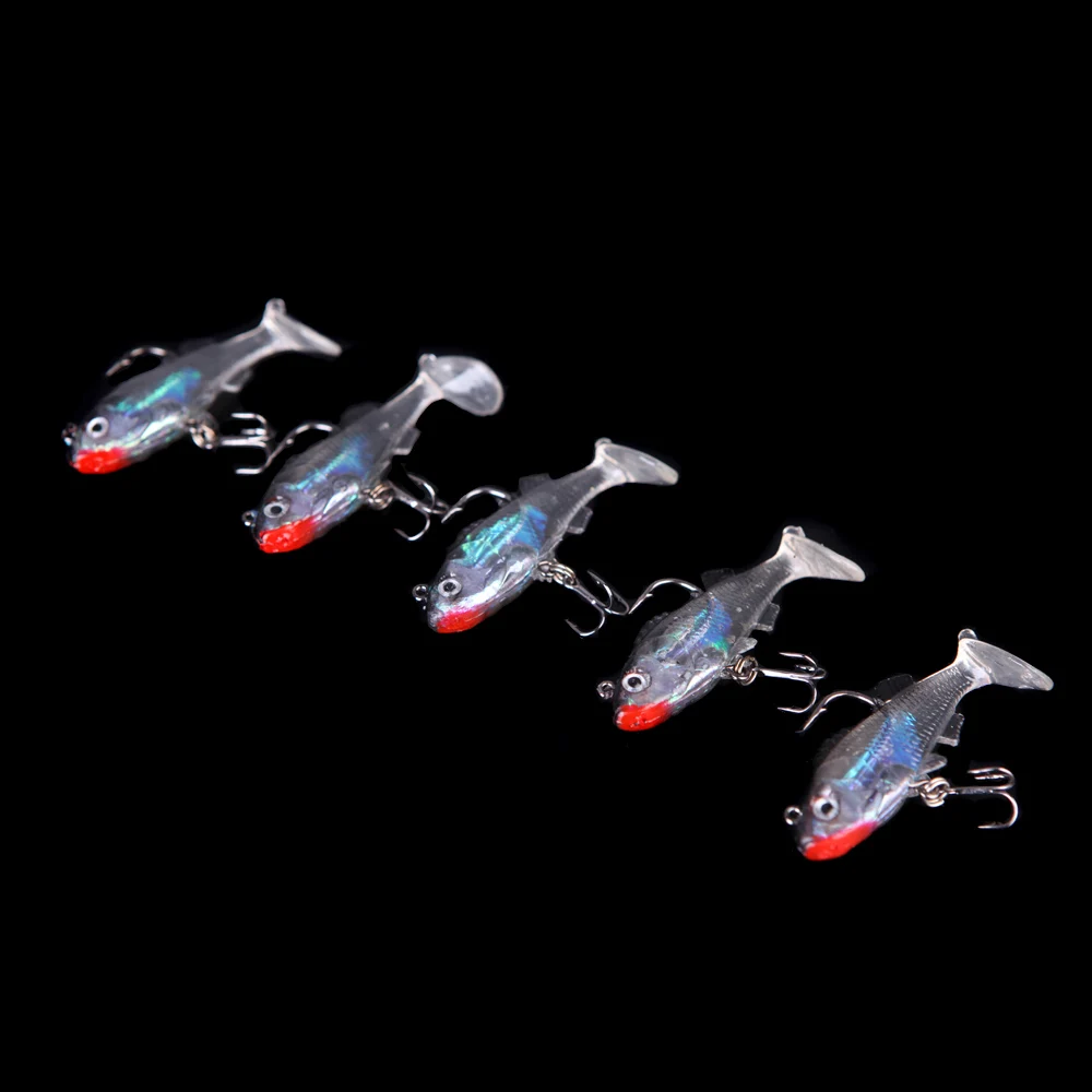 Высокое Качество 5 Шт. 6.5 см 8 г Мягкие Приманки Привести Голову Морская Рыба