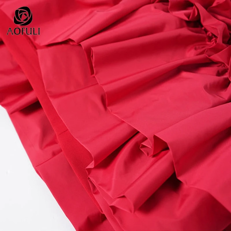 3XL/4XL раннее Suumer гофрированное нарядное платье летнее Асимметричное мини-платье с коротким рукавом и круглым воротником AOFULI A3982
