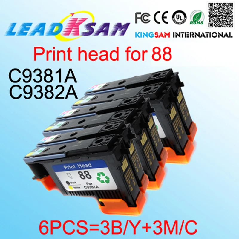 Совместимая с hp 88 печатающая головка 6x совместимая HP C9381A C9382A K550 K5400 K8600 L7000 L7480