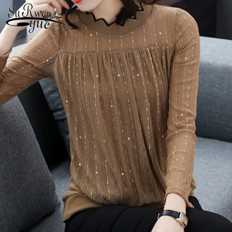 2018 autumn woman Long sleeve lace new blouse fashion solid female shirts women's tops plus size 3XL feminine blusas 1013 40 | Женская