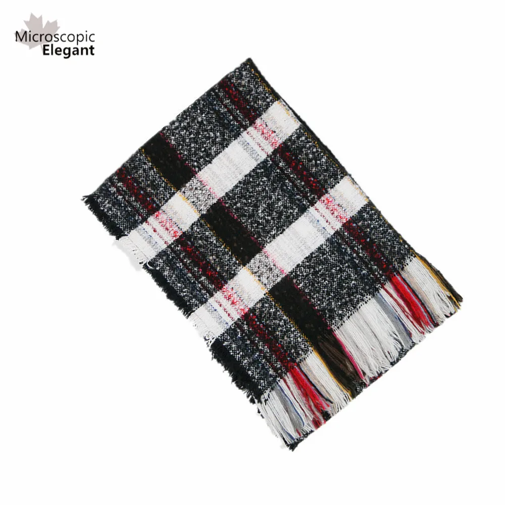 [ME] Европа новый красочный круг пряжи шарф в клетку теплые зимние кашемировые