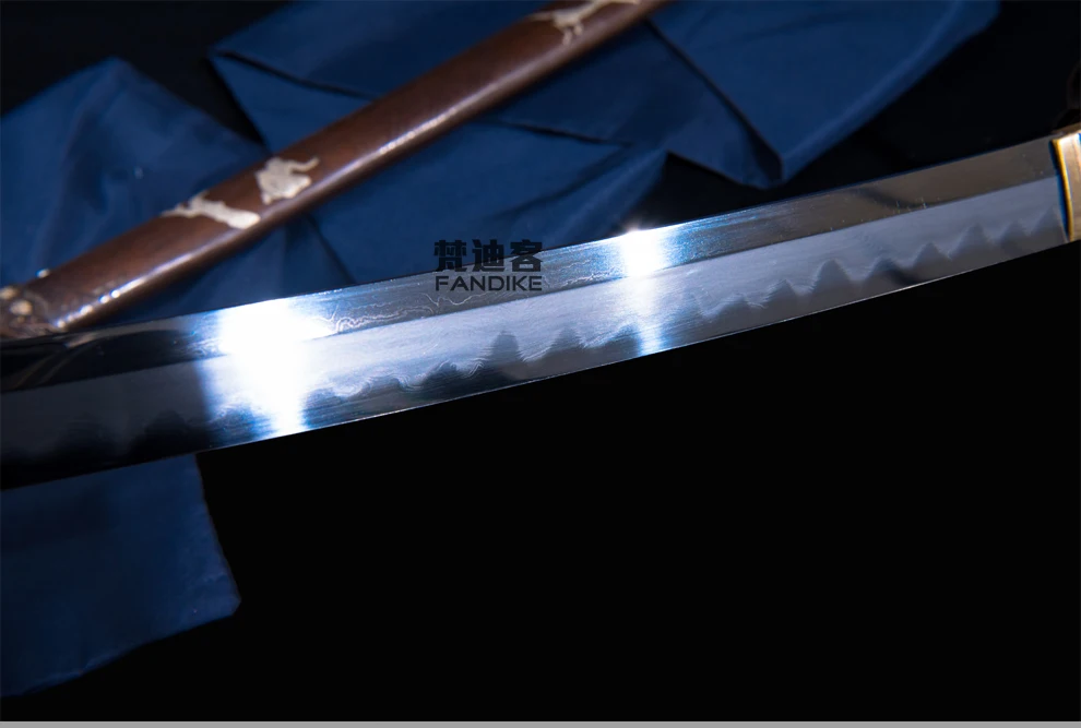 Boutique Japan Samurai Sword Katana Clay Tempered T10 Steel Copper Fitting Sharp Top Quality Japanese Samurai Sword Katana Clay