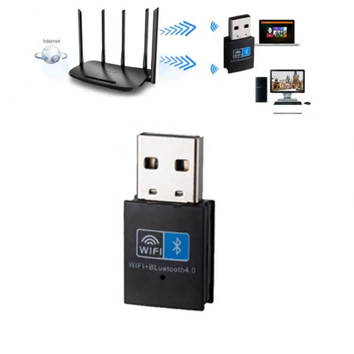 Мини беспроводной USB адаптер 150 Мбит/с WiFi Bluetooth 4,0 2 в 1 приемник для компьютера ПК EM88