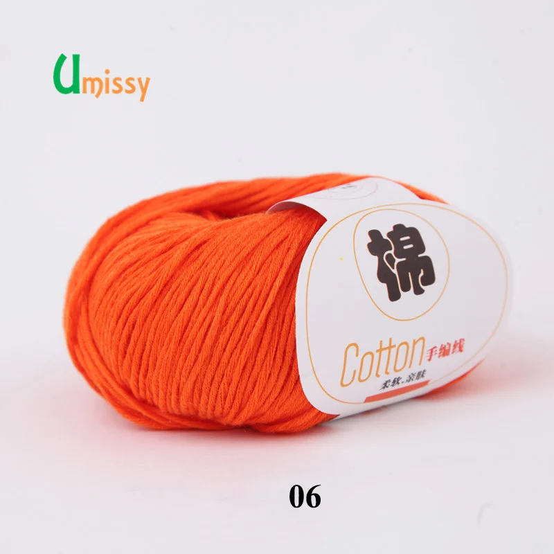 Пряжа Umissy для ручного вязания, хлопок, мягкая чесаная пряжа для вязания крючком, 500 г, пряжа для ручного вязания, цветная Органическая пряжа, 10 шт./лот