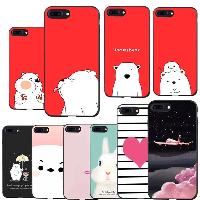Case For iPhone X XS 8 7 PLUS 6 S Universe Pink Rabbit White Bear cases Capa s Capinha 5 se fundas soft tpu |