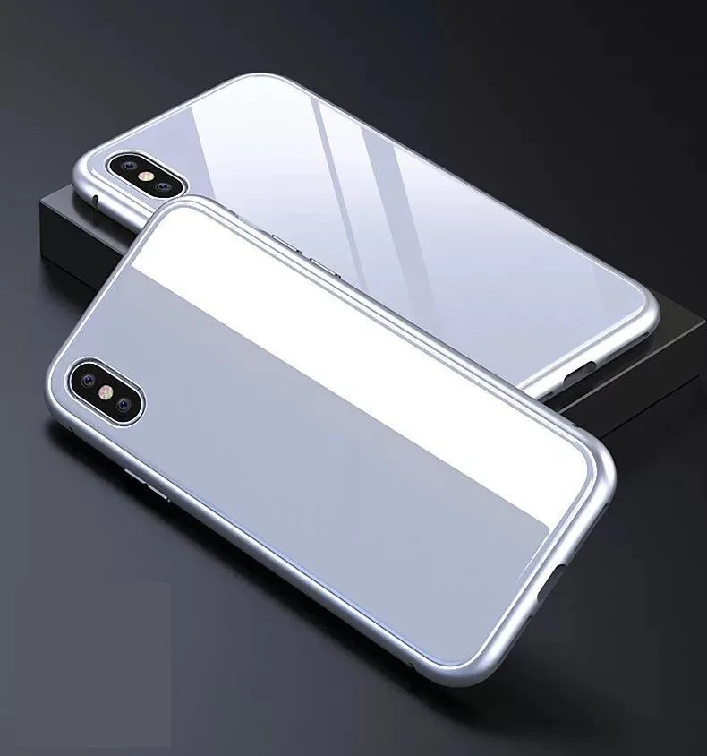 Оптовая продажа магнитной адсорбции 360 металлический чехол для телефона IPhone XS XR