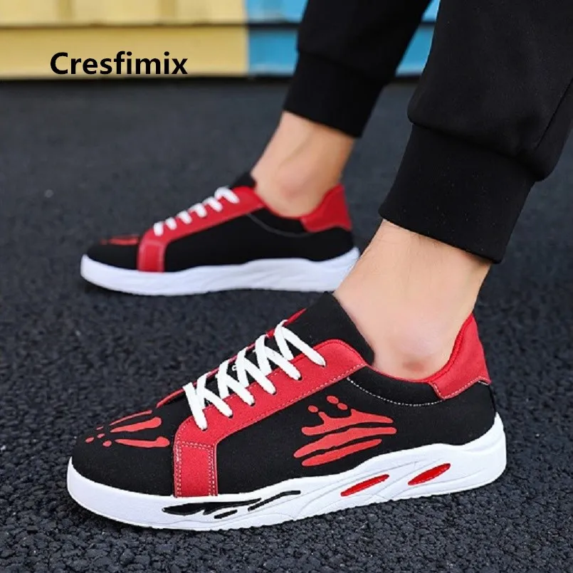 Cresfimix/Мужская модная удобная обувь на шнуровке цвет красный черный мужская